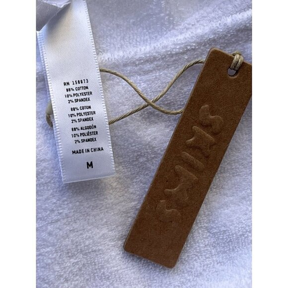 SKIMS White Cotton Blend Soft Terry Thong Size M PN-THG-0403 - Picture 3 of 8